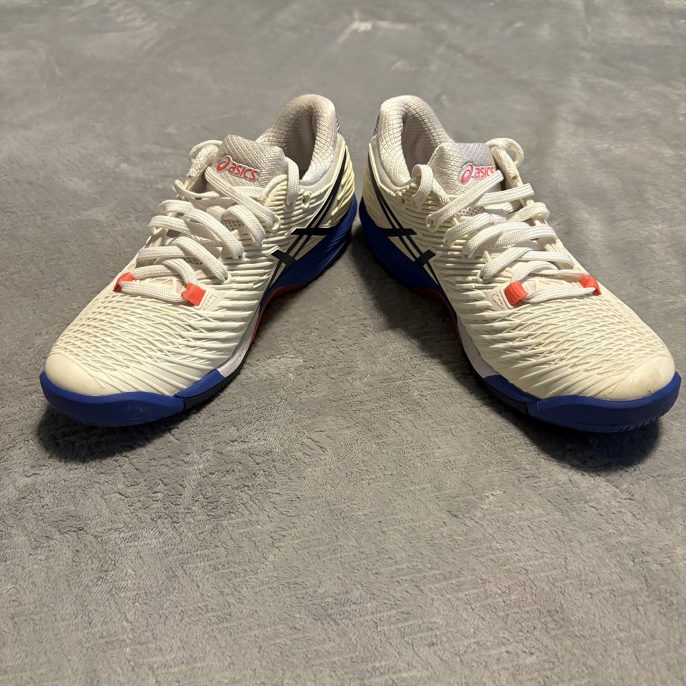 Asics Solution Speed FF 2 Womens Size 7.5 White Blue Running Tennis Shoes